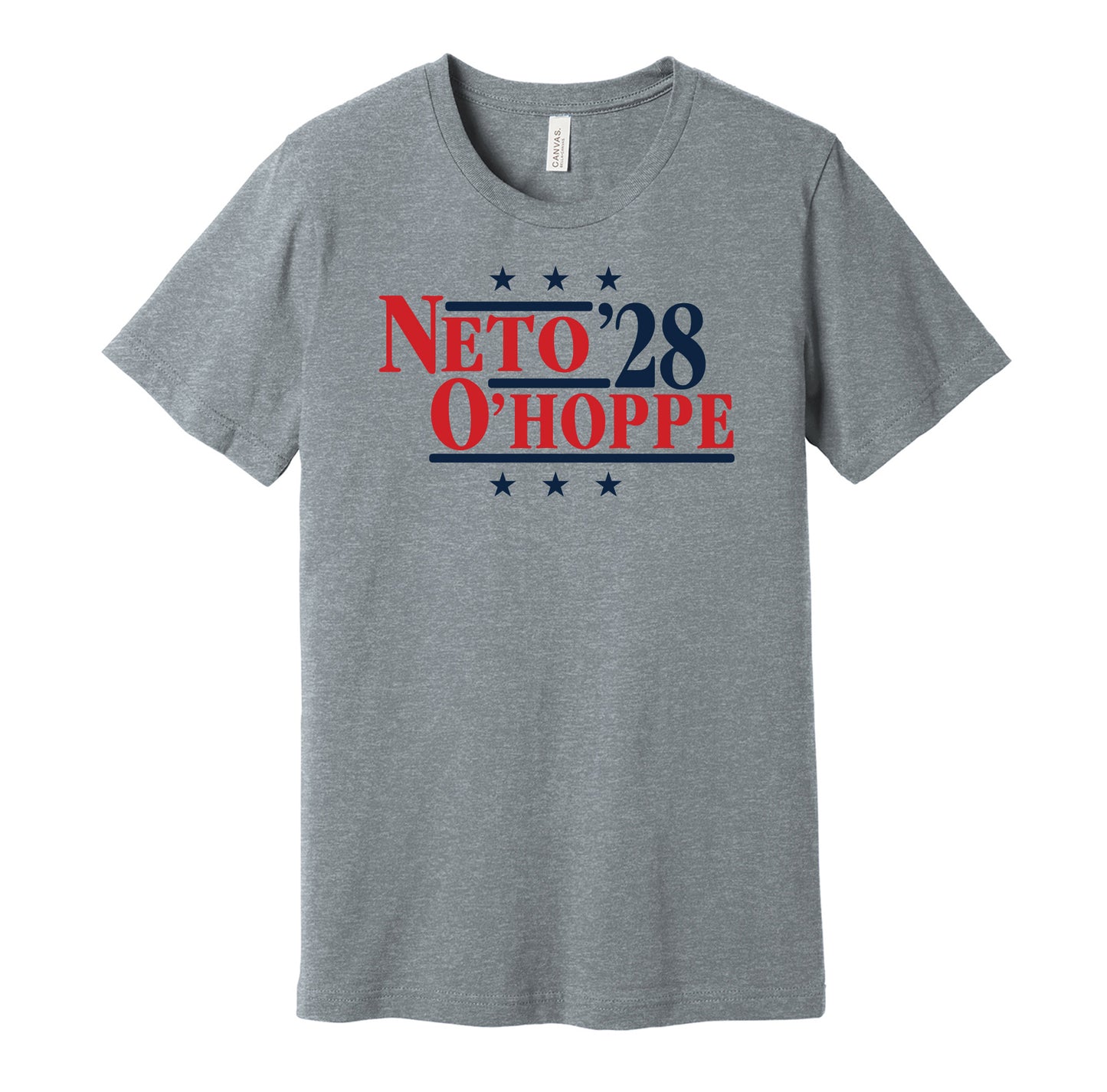 neto o'hoppe '28 for president 2028 los angeles angels fan election parody grey shirt