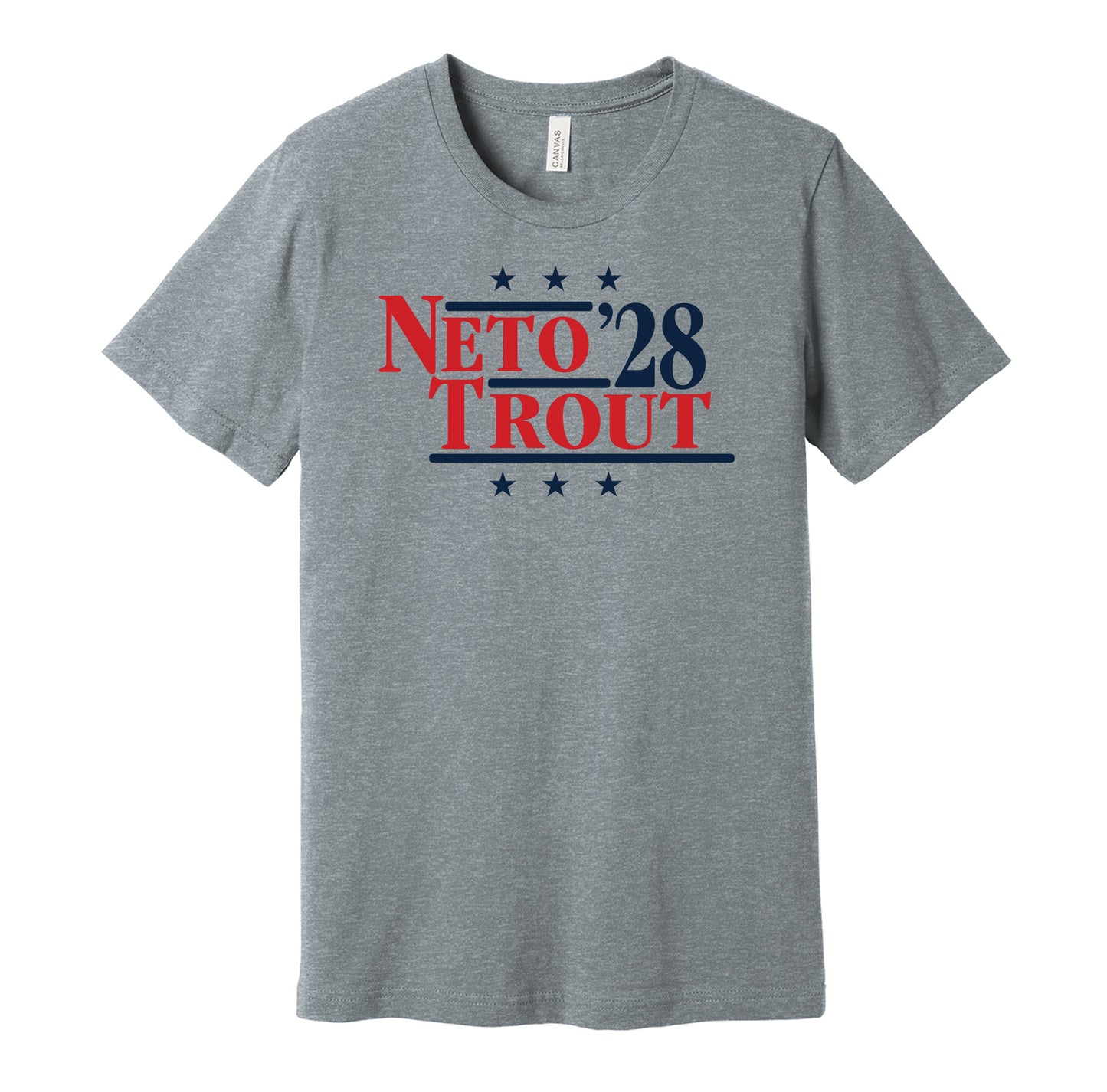 zech neto trout '28 for president 2028 los angeles angels fan election parody grey shirt