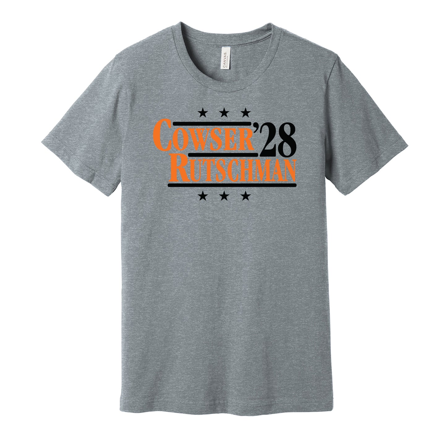 cowser rutschman '28 for president 2028 baltimore orioles fan election parody grey shirt