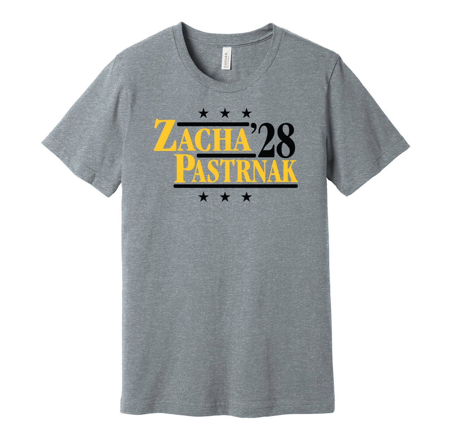zacha pastrnak for president 2028 boston bruins fan election parody grey shirt