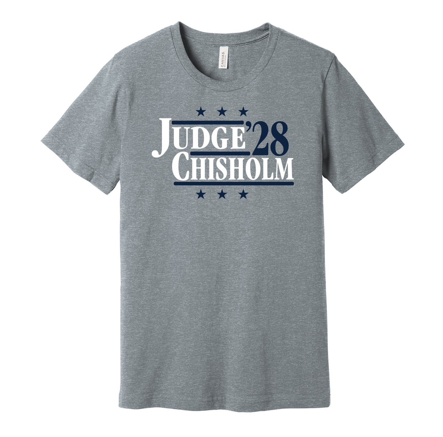 aaron judge chisholm '28 for president 2028 new york yankees fan election parody grey shirt