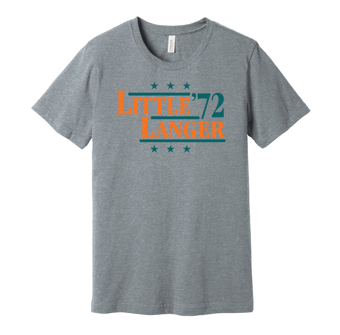 little langer 1972 dolphins retro throwback grey tshirt