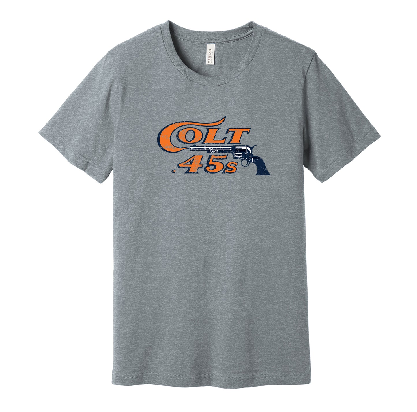 houston colt 45s distressed logo astros retro throwback grey tshirt