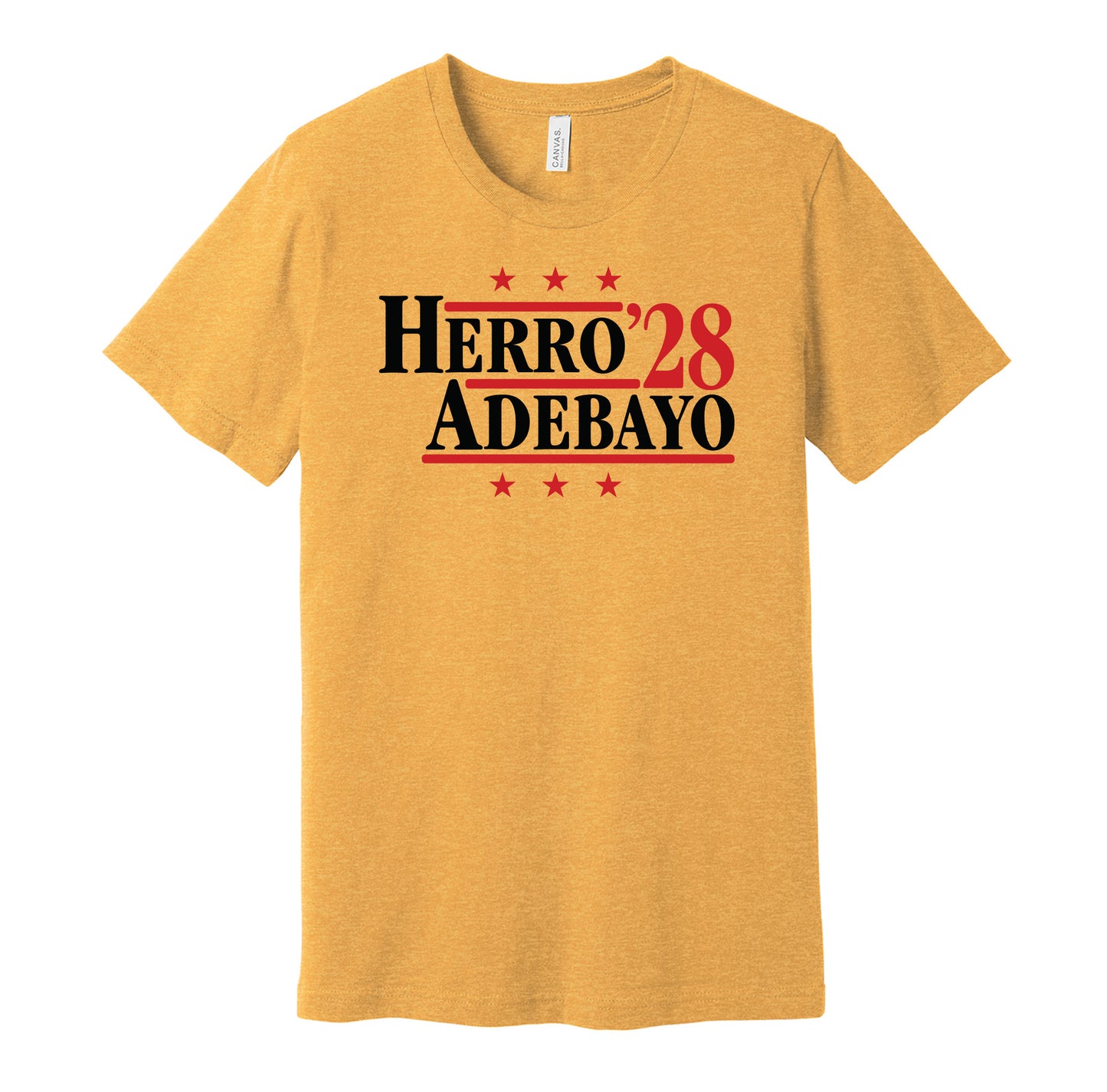 herro adebayo '28 for president 2028 miami heat fan election parody gold shirt