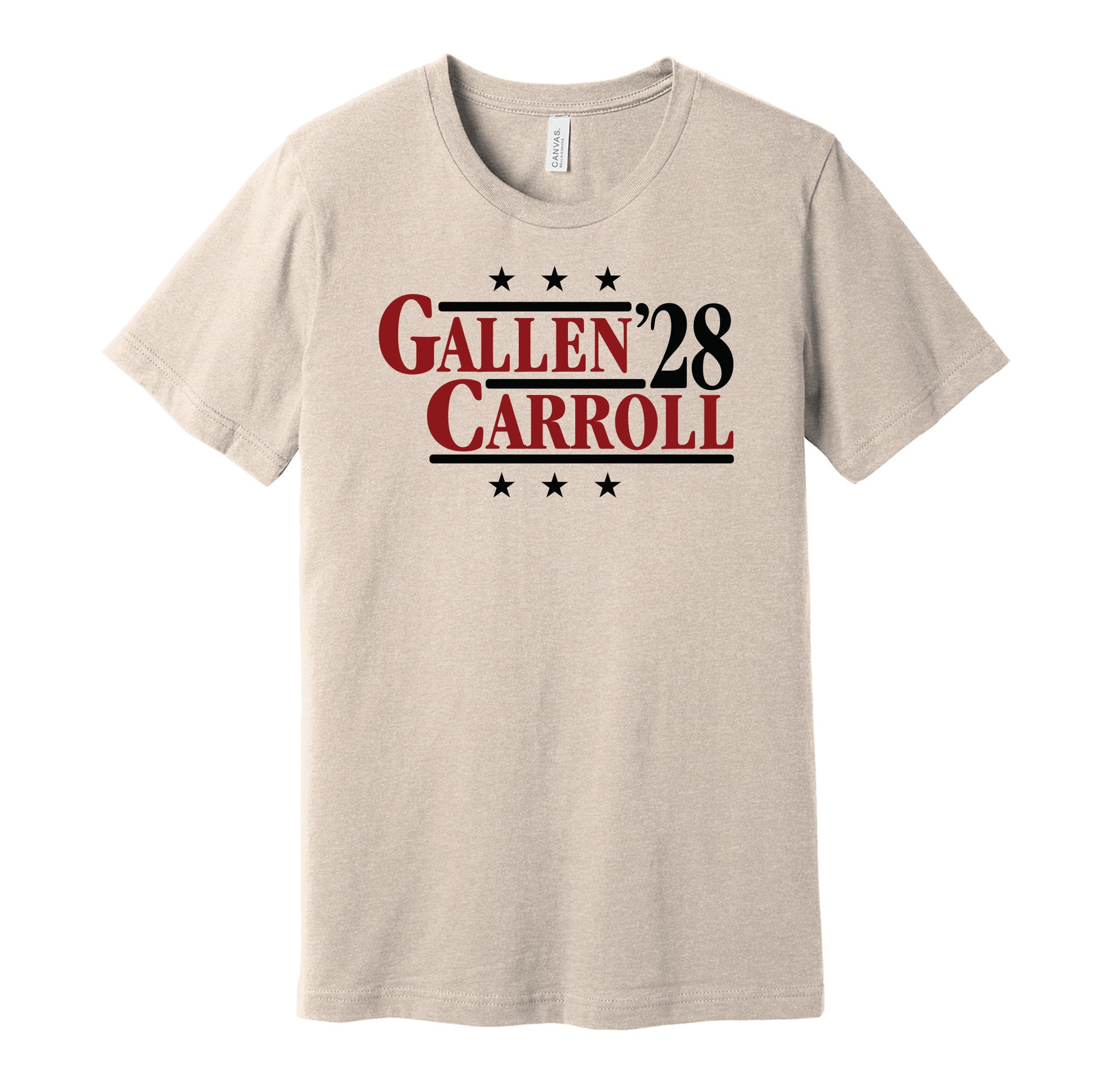 Arizona Diamondbacks retro political campaign parody sand t-shirt featuring Zac Gallen and Corbin Carroll '28, designed in a vintage election style by Hyper Than Hype Shirts.