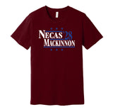 necas mackinnon '28 for president 2028 colorado avalanche avs fan red shirt gameday tee 2026