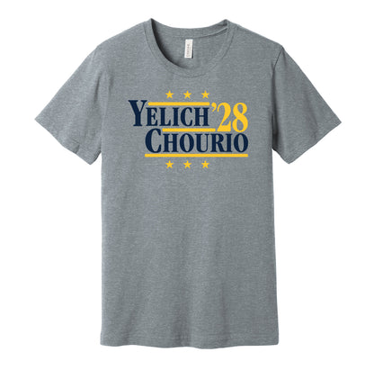 yelich chourio '28 for president 2028 milwaukee brewers fan election parody grey shirt