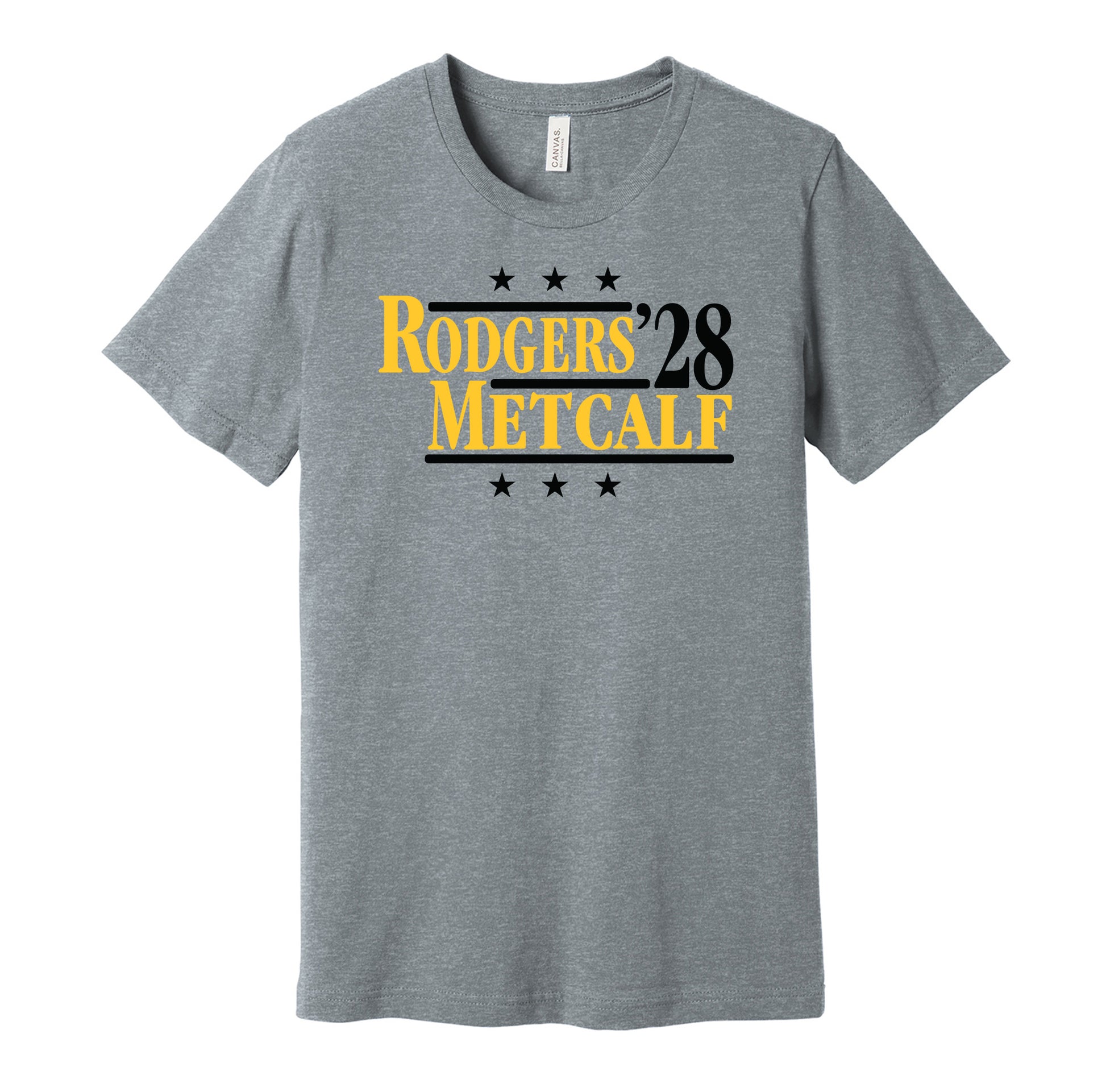 aaron rodgers dk metcalf '28 for president 2028 pittsburgh steelers fan grey shirt gameday tee