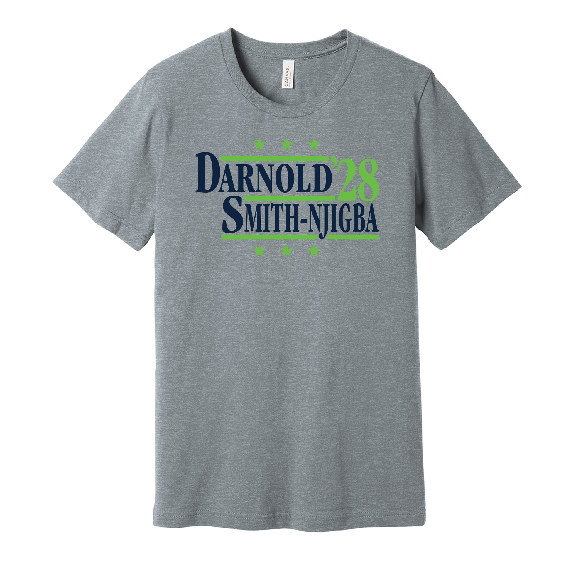 sam darnol smith-njigba '28 for president 2028 seattle seahawks election parody grey shirt
