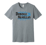 rico dowdle mcmillan '28 for president carolina panthers football fan grey shirt gameday tee 2026 2028