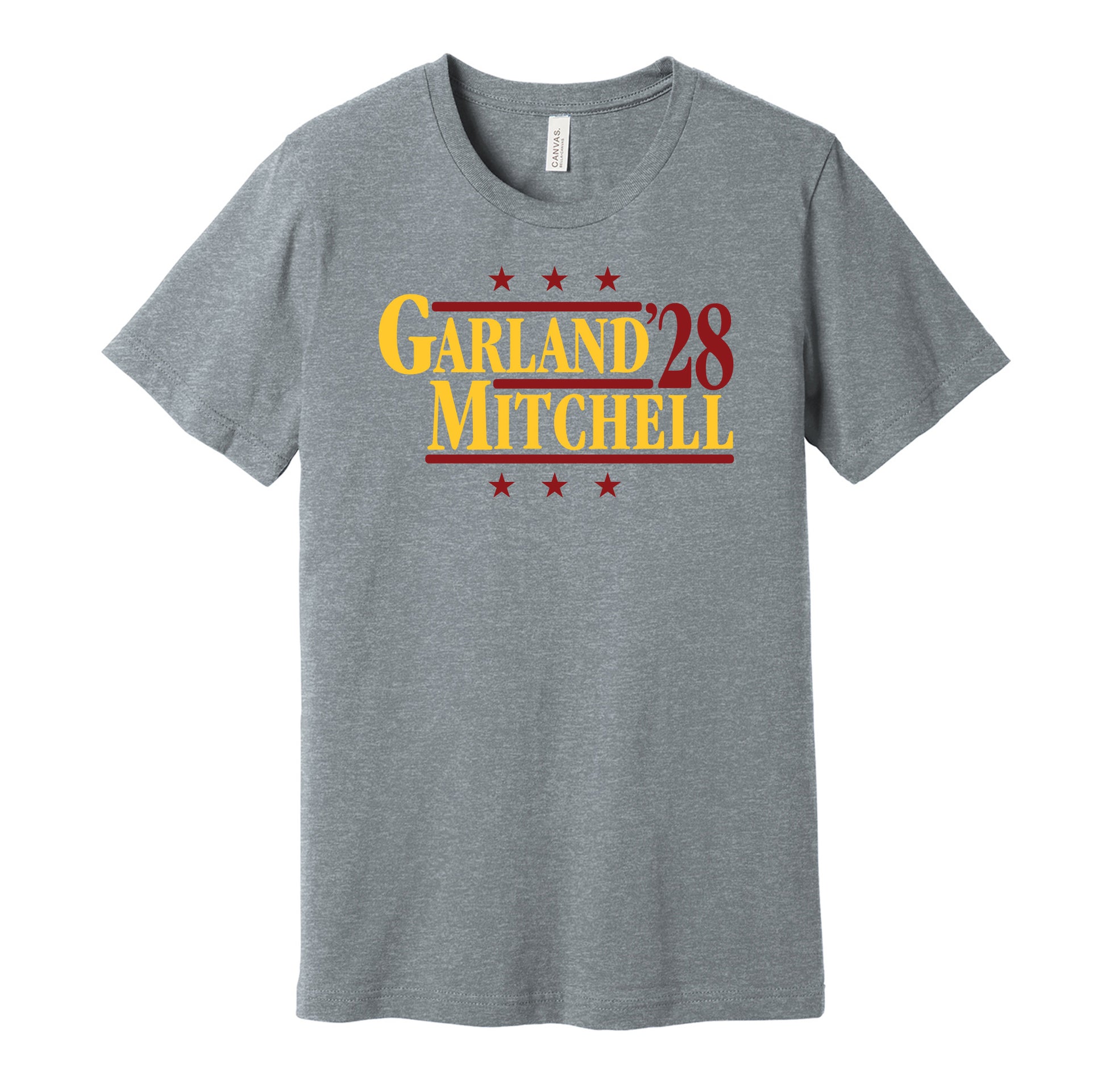 garland mitchell '28 for president 2028 cleveland cavaliers fan election parody grey shirt
