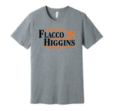 joe flacco tee higgins '28 for president 2028 cincinnati bengals election parody grey shirt 2026 season