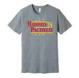 patrick mahomes isiah pacheco for president 2024 kansas city chiefs grey shirt