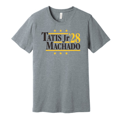 tatis jr machado '28 for president 2028 san diego padres fan election parody grey shirt