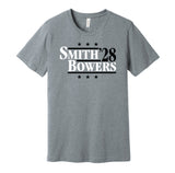 geno smith bowers '28 for president las vegas raiders nation grey shirt gameday tee 2028 2026