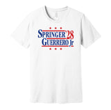 springer guerrero jr '28 for president 2028 2026 world series toronto blue jays fan white shirt