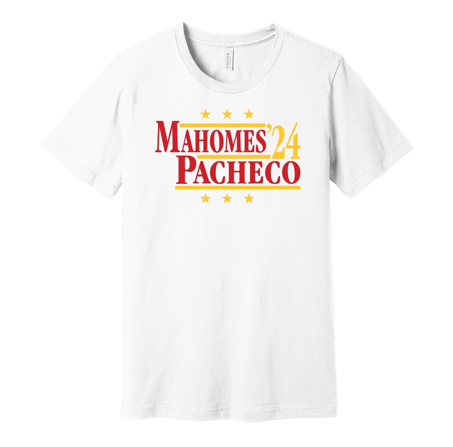 patrick mahomes isiah pacheco for president 2024 kansas city chiefs white shirt