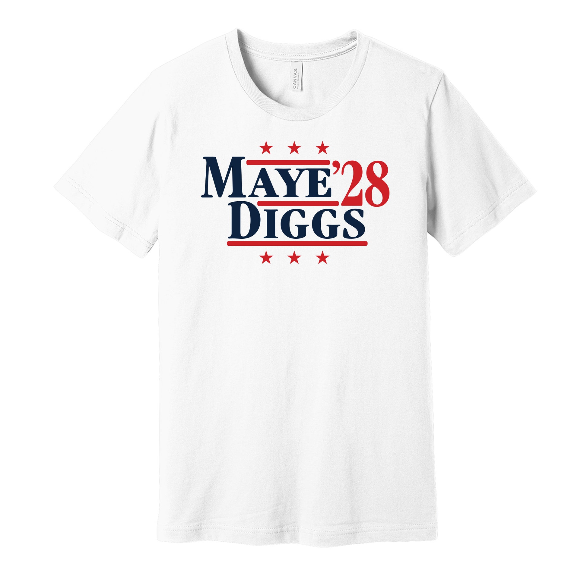 navy shirt says maye diggs '28 for president new england patriots fan white tshirt