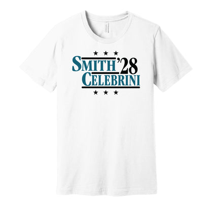 will smith celebrini '28 for president 2028 san jose sharks fan election parody white shirt