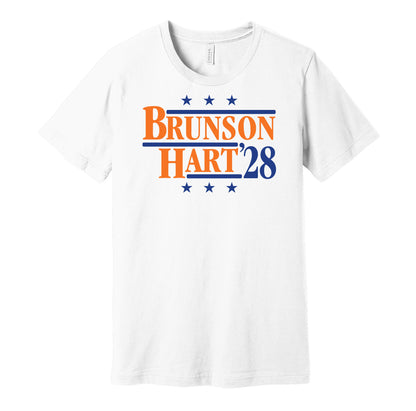 brunson hart '28 for president 2028 new york knicks fan election parody white shirt