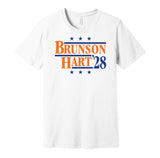 brunson hart '28 for president 2028 new york knicks fan election parody white shirt