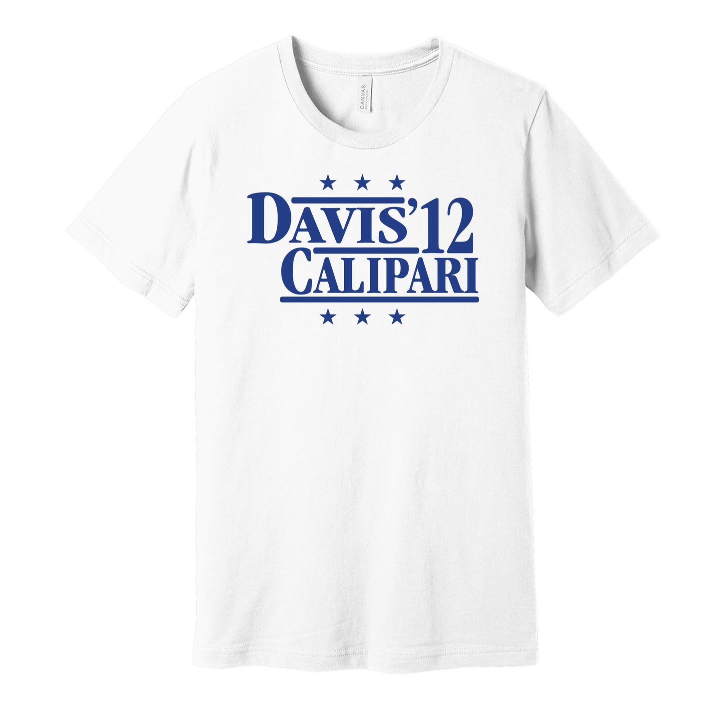 Kentucky Wildcats retro political campaign parody white t-shirt featuring Anthony Davis and John Calipari '12, designed in a vintage election style by Hyper Than Hype Shirts.