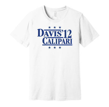 Kentucky Wildcats retro political campaign parody white t-shirt featuring Anthony Davis and John Calipari '12, designed in a vintage election style by Hyper Than Hype Shirts.