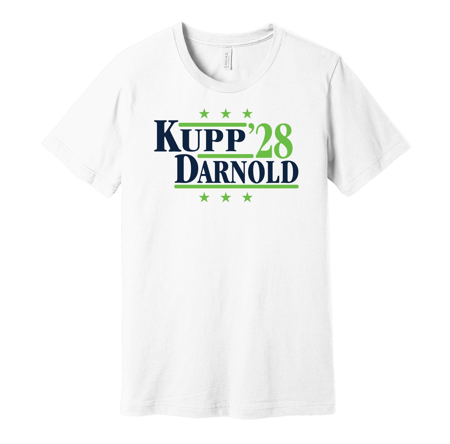 kupp darnold '28 for president 2028 seattle seahawks fan election parody white shirt