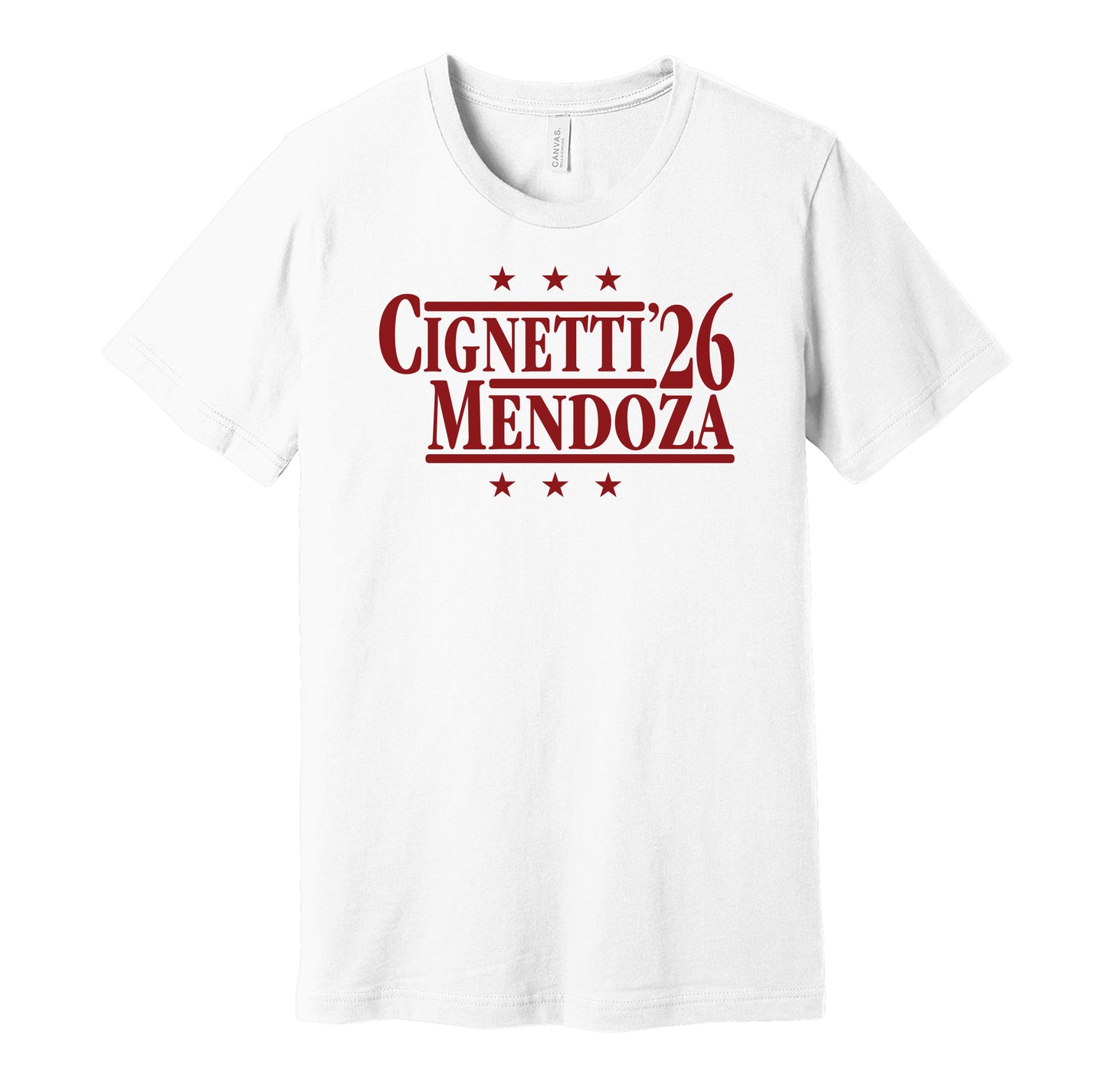 cignetti mendoza '26 for president indiana hoosiers championship white shirt hype tee