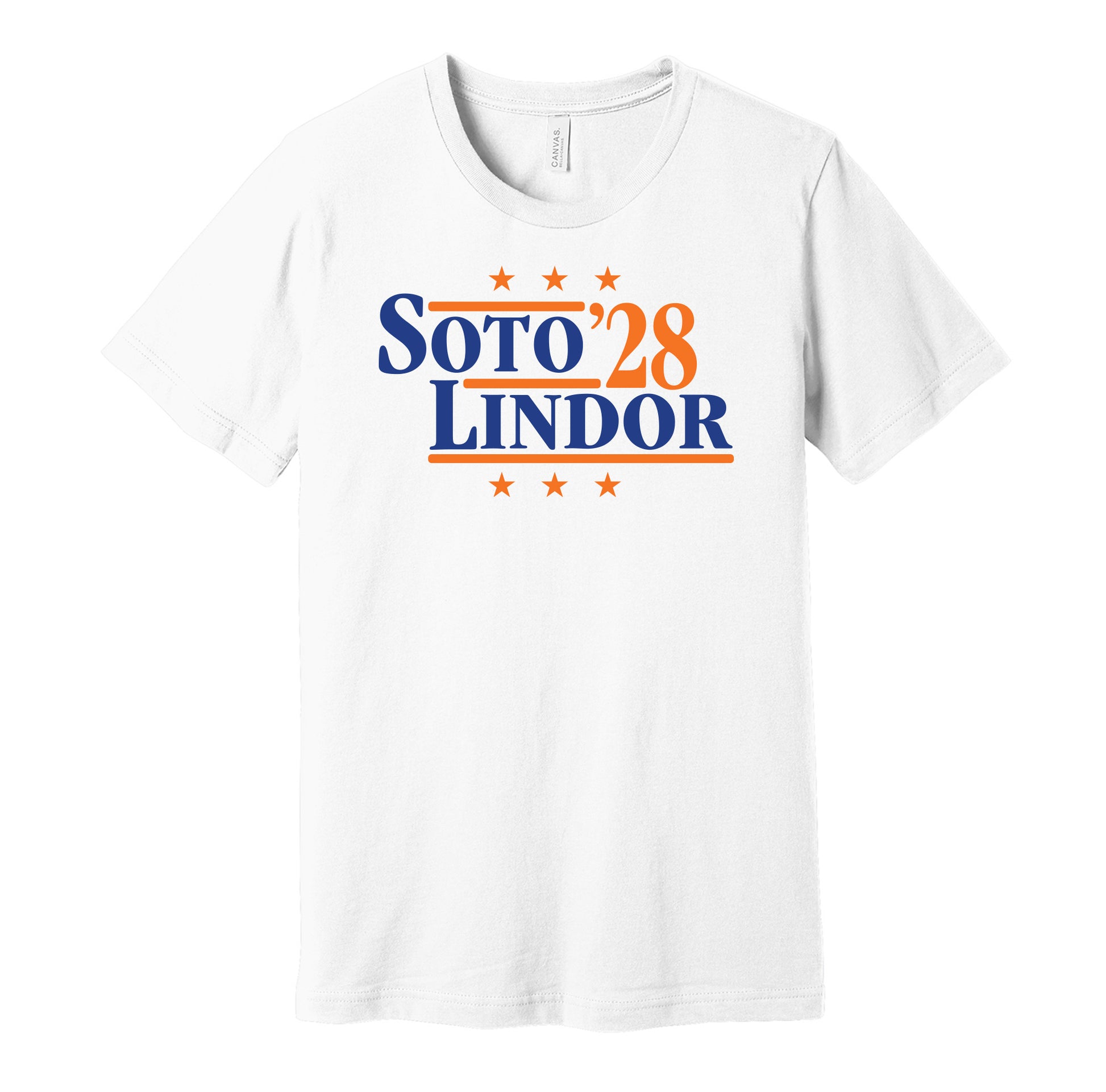 soto lindor '28 for president 2028 new york mets fan election parody white shirt