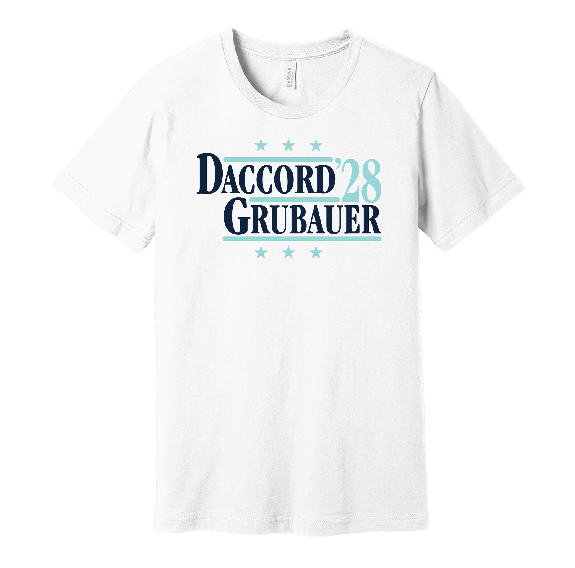 daccord grubauer for president 2028 seattle kraken fan goalie tandem election parody white shirt