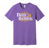 anthony davis rui hachimura for president 2024 los angeles lakers retro throwback purple shirt