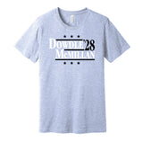 rico dowdle mcmillan '28 for president carolina panthers football fan blue shirt gameday tee 2026 2028