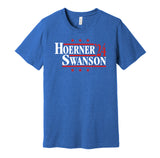 nico hoerner dansby swanson for president 2024 chicago cubs fan blue shirt