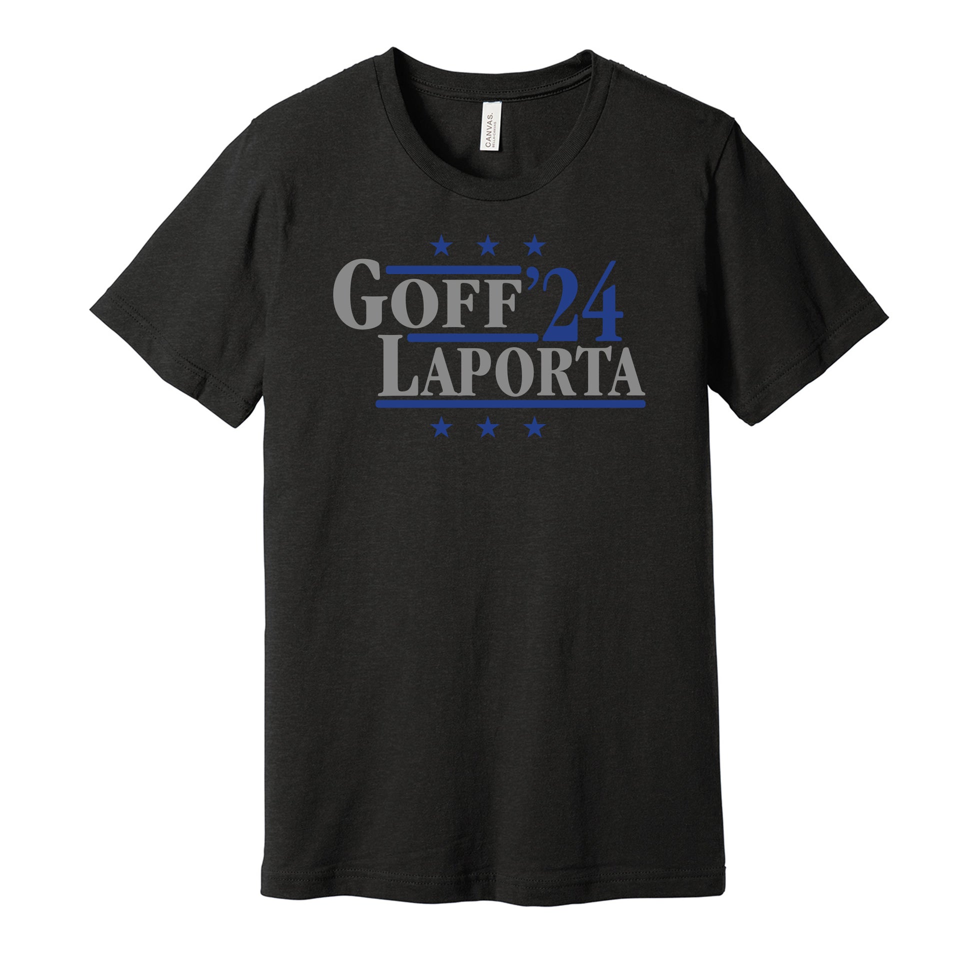 jared goff sam laporta for president 2024 detroit lions black shirt