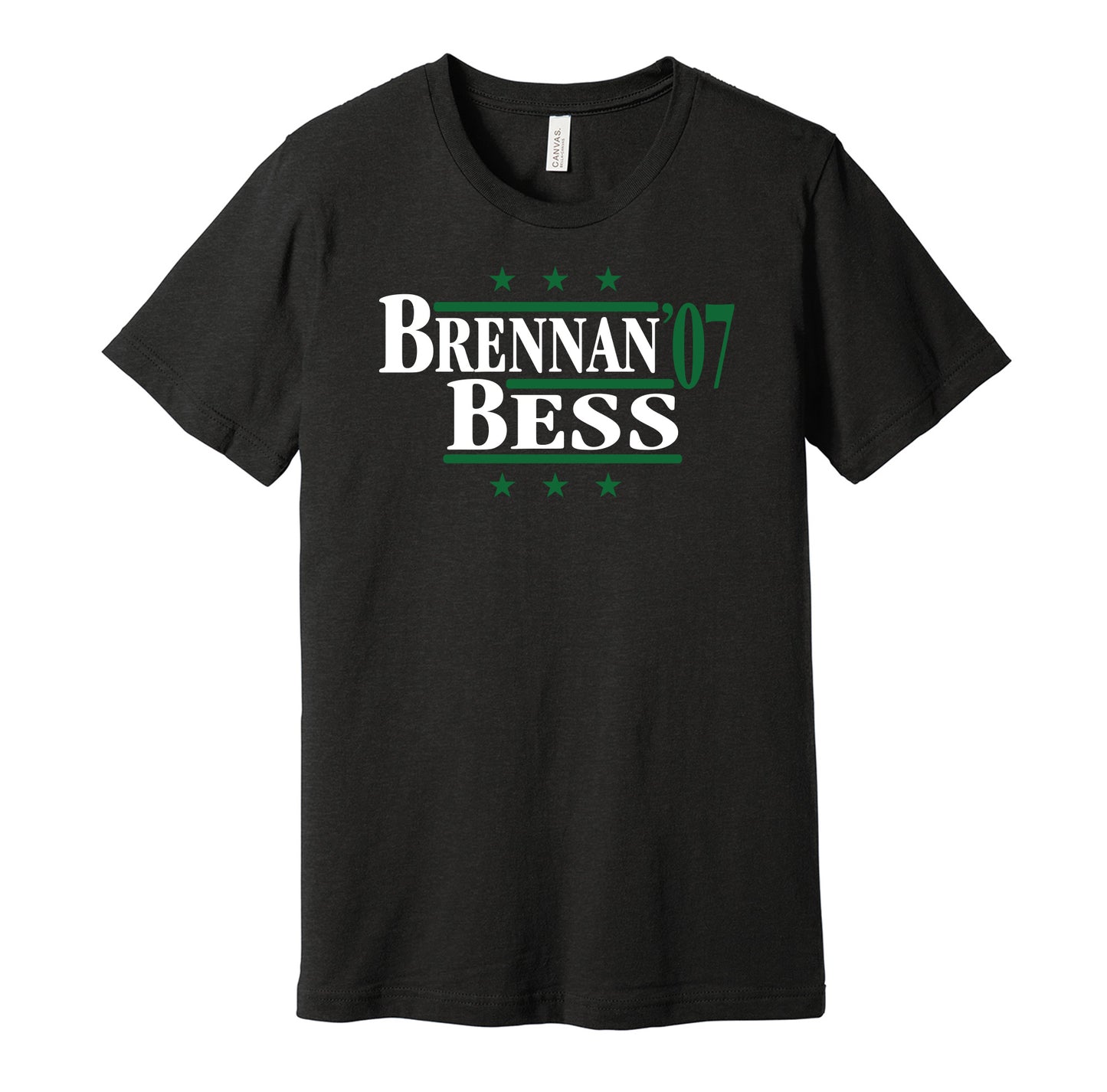 colt brennan bess '07 for president 2007 hawaii warriors fan election campaign parody black shirt