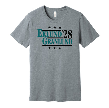 eklund granlund '28 for president 2028 san jose sharks fan election parody grey shirt