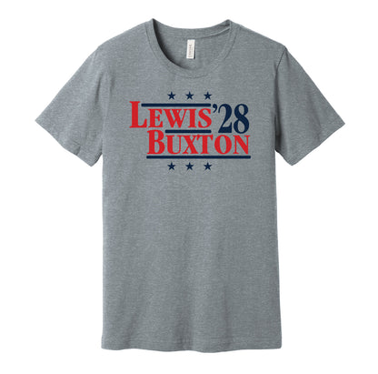 lewis buxton '28 for president 2028 minnesota twins fan election parody grey shirt