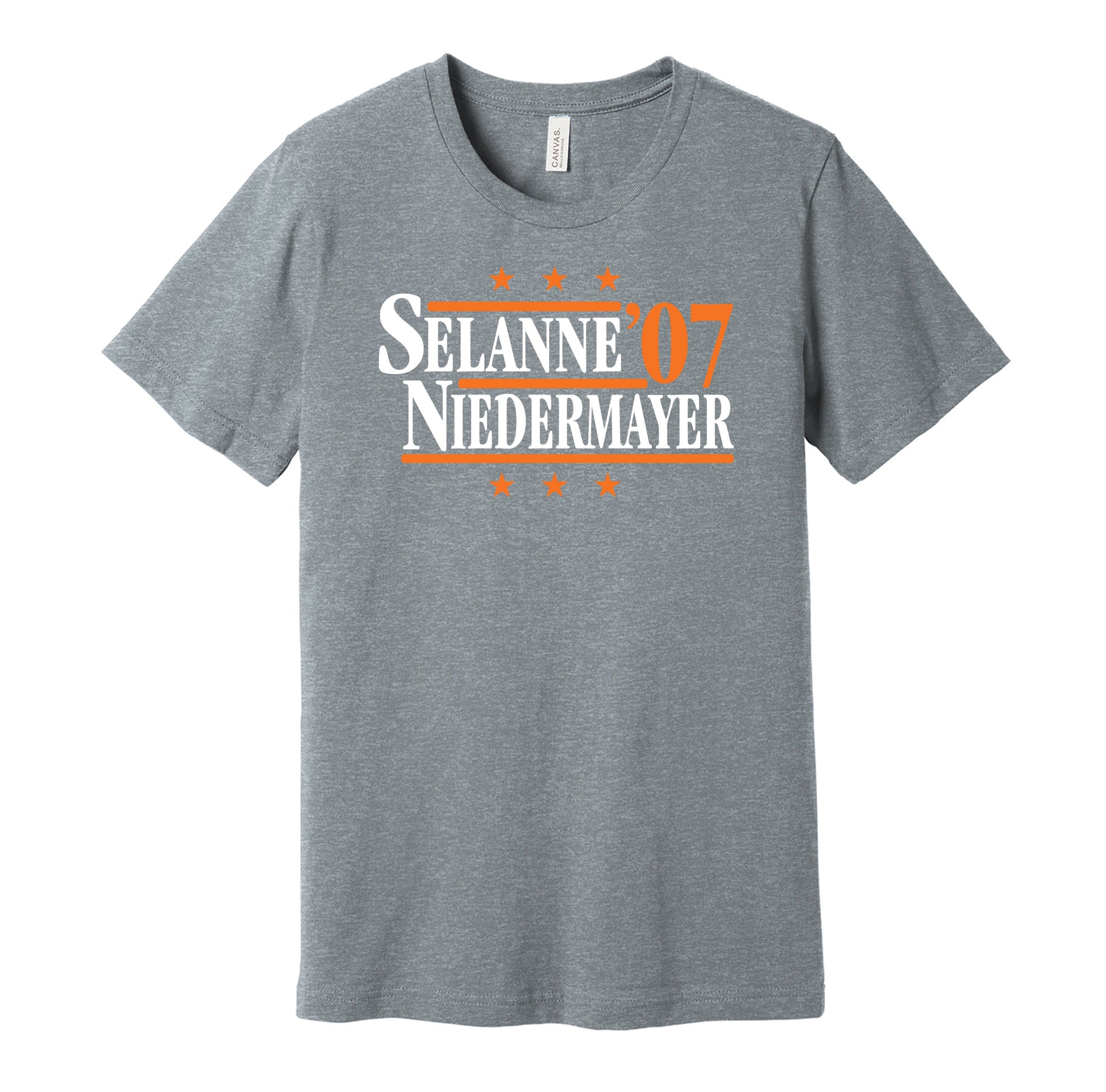 selanne niedermayer 2007 ducks retro throwback grey tshirt