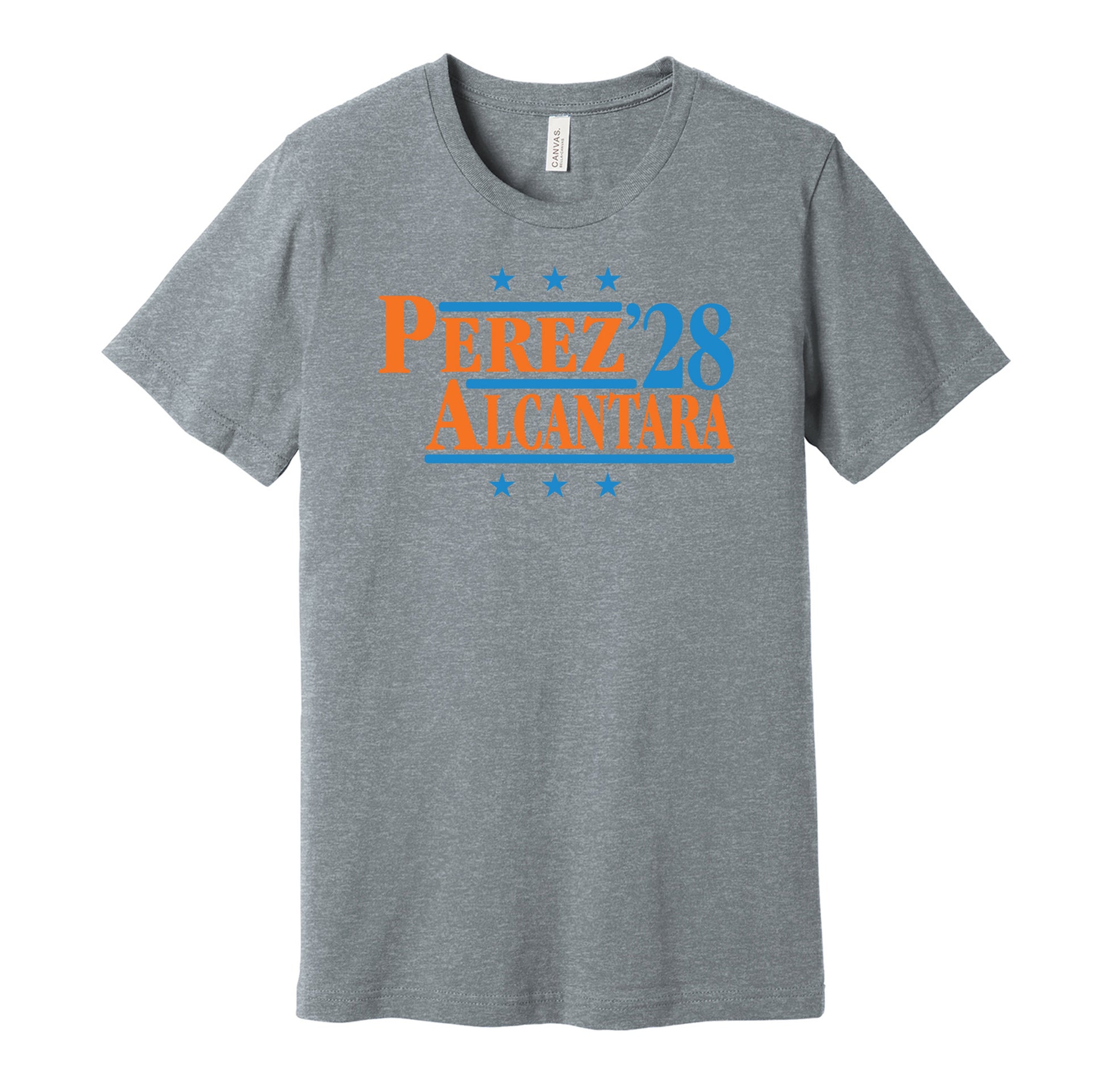 perez alcantara '28 for president 2028 miami marlins fans election parody grey shirt