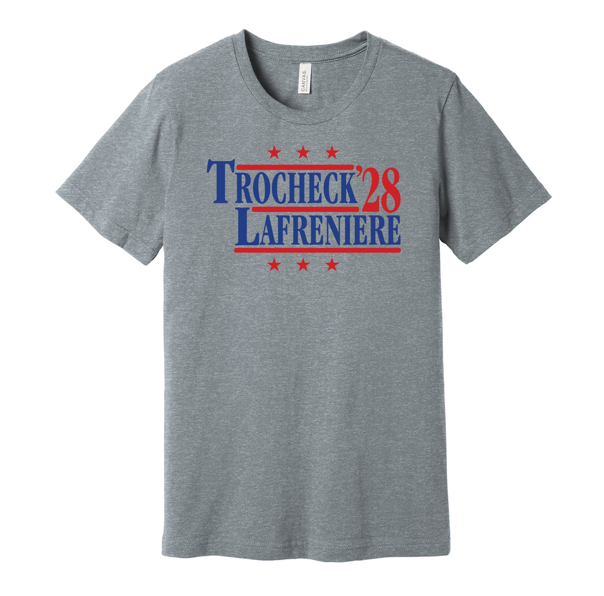 trocheck lafreniere for president '28 2028 new york rangers fan election parody grey shirt