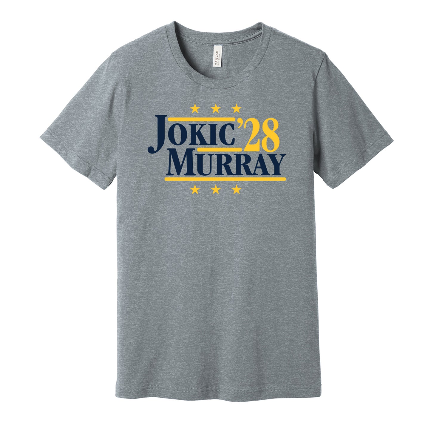 jokic murray '28 for president 2028 denver nuggets fan election parody grey shirt