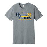 major harris don nehlen '88 for president wvu west virginina mountaineers fan grey shirt hype tee