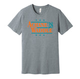 achane waddle '28 for president 2028 miami dolphins fan grey shirt gameday tee 2026