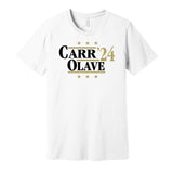 derek carr chris olave for president 2024 new orleans saints white shirt