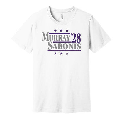 murray sabonis '28 for president 2028 sacramento kings fan election parody white shirt