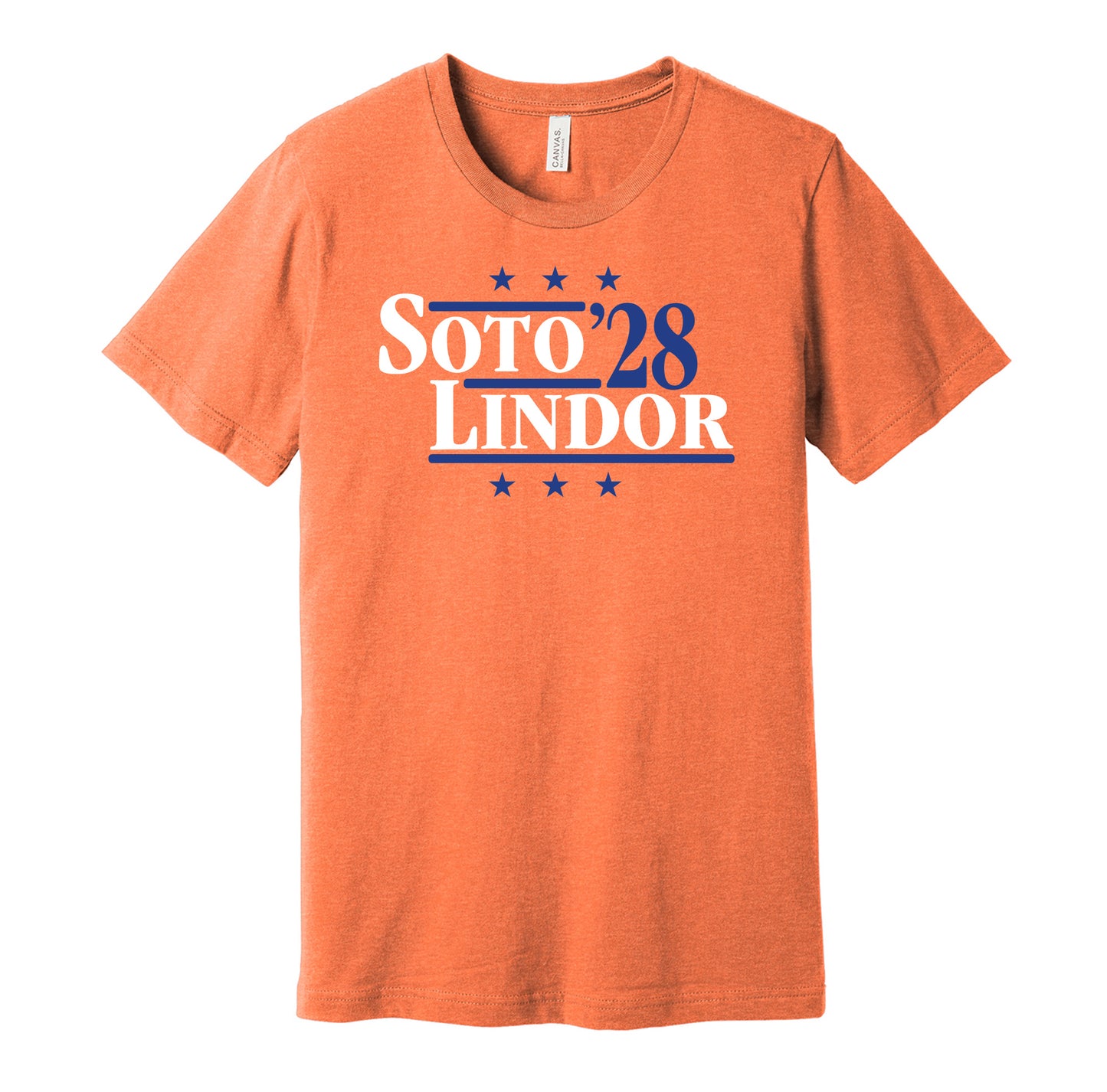 soto lindor '28 for president 2028 new york mets fan election parody orange shirt