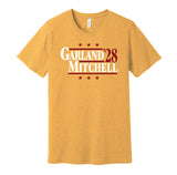 garland mitchell '28 for president 2028 cleveland cavaliers fan election parody gold shirt