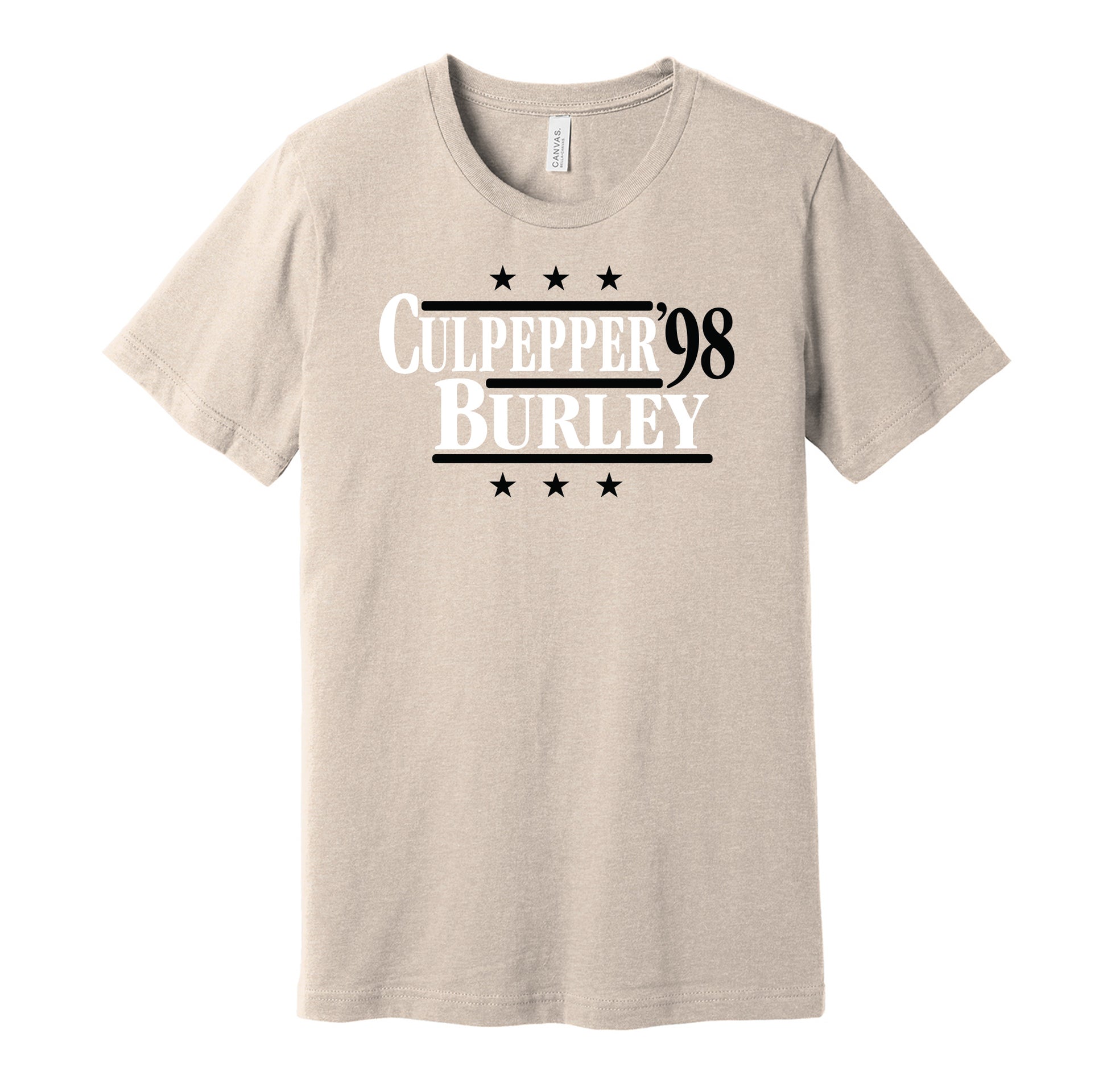 UCF Knights retro political campaign parody gold t-shirt featuring Daunte Culpepper and Siaha Burley '98, designed in a vintage election style by Hyper Than Hype Shirts.