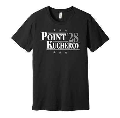 point kucherov for president 2028 tampa bay lightning fan election parody black shirt